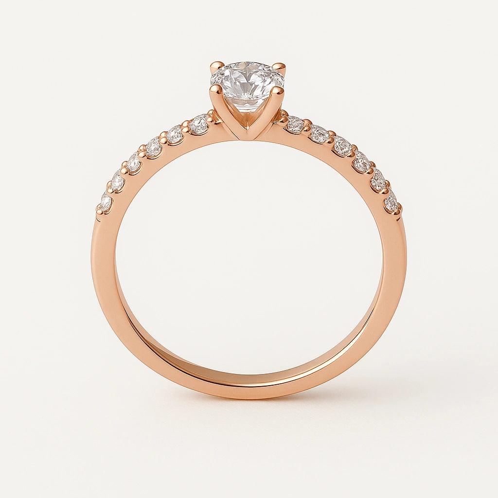 Rose Gold Diamond Solitaire Ring