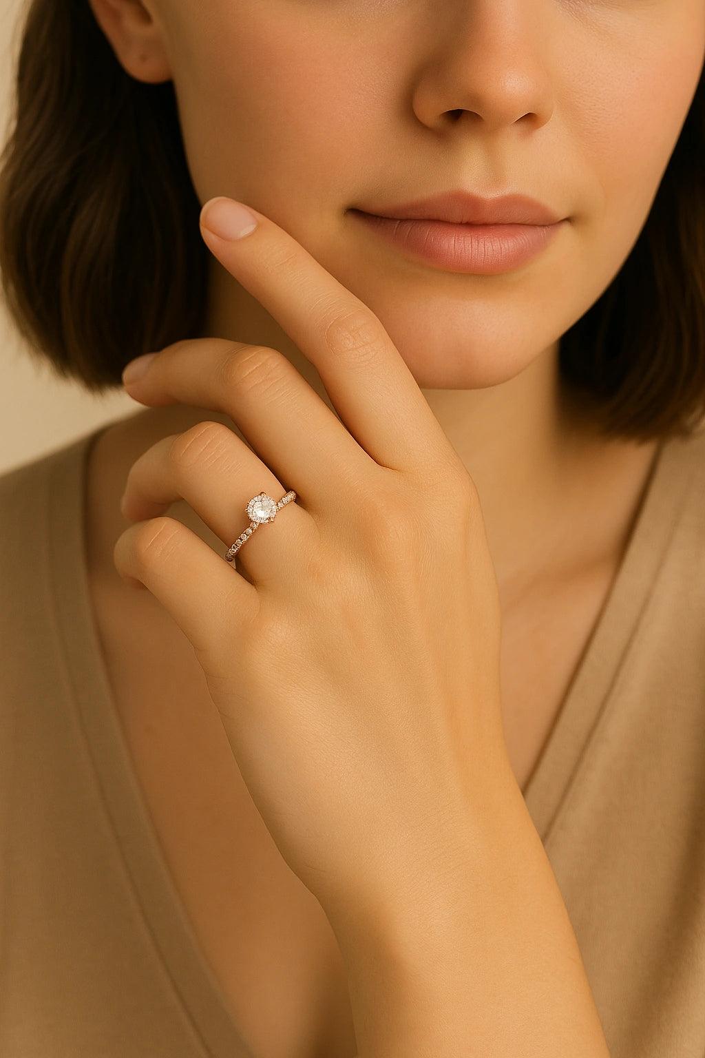 Rose Gold Diamond Solitaire Ring