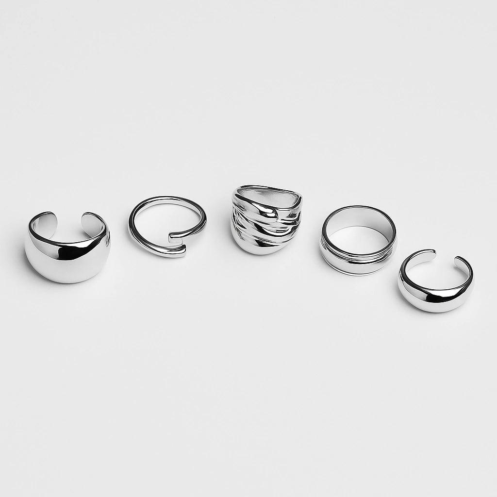 Silver Statement Rings Set