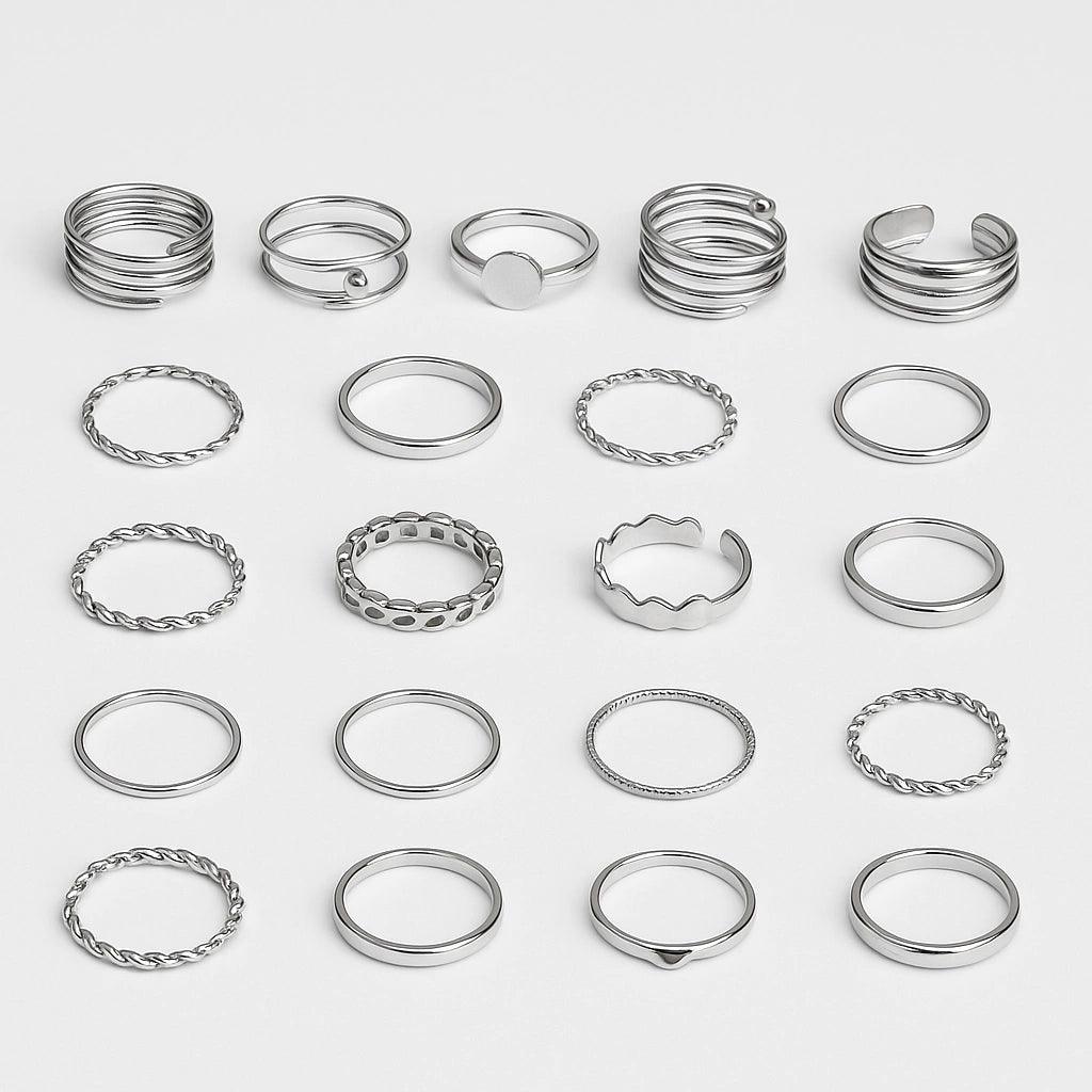 Trendy Gold Statement Ring Set