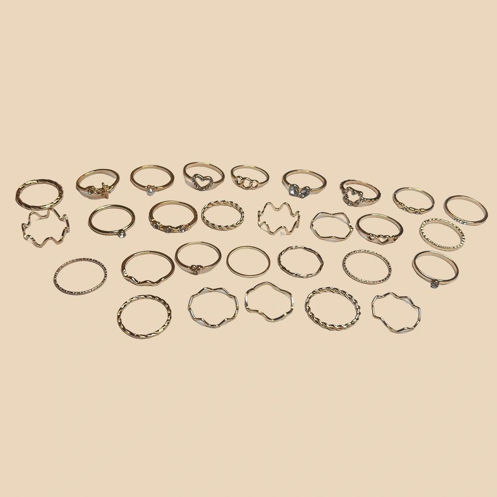 Elegant Gold-Tone Minimalist Ring Set