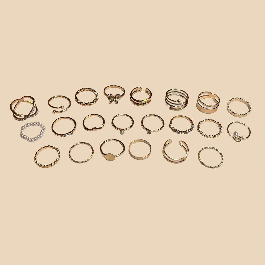 Elegant Gold Ring Set
