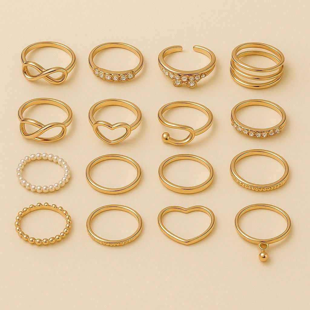 Elegant Gold Ring Set