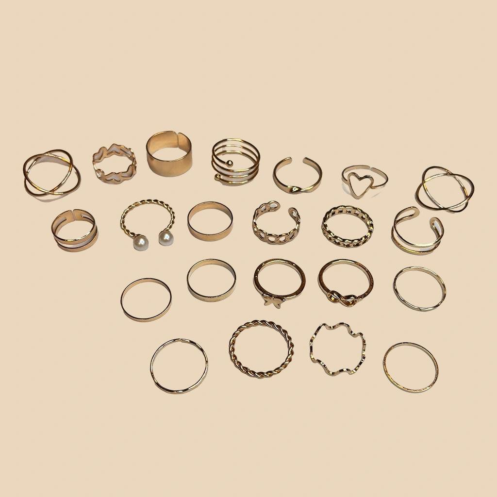 Gold Midi & Stackable Rings Set