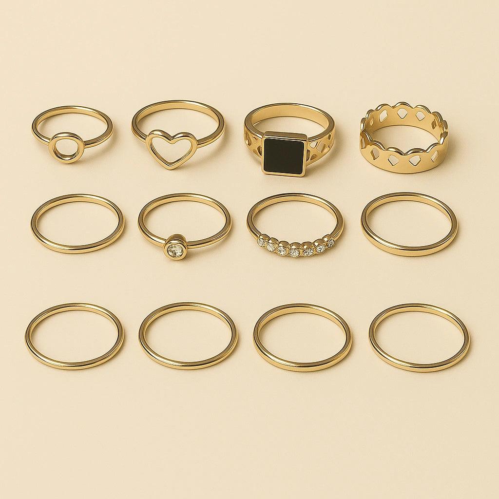 Minimal Chic Gold Ring Set