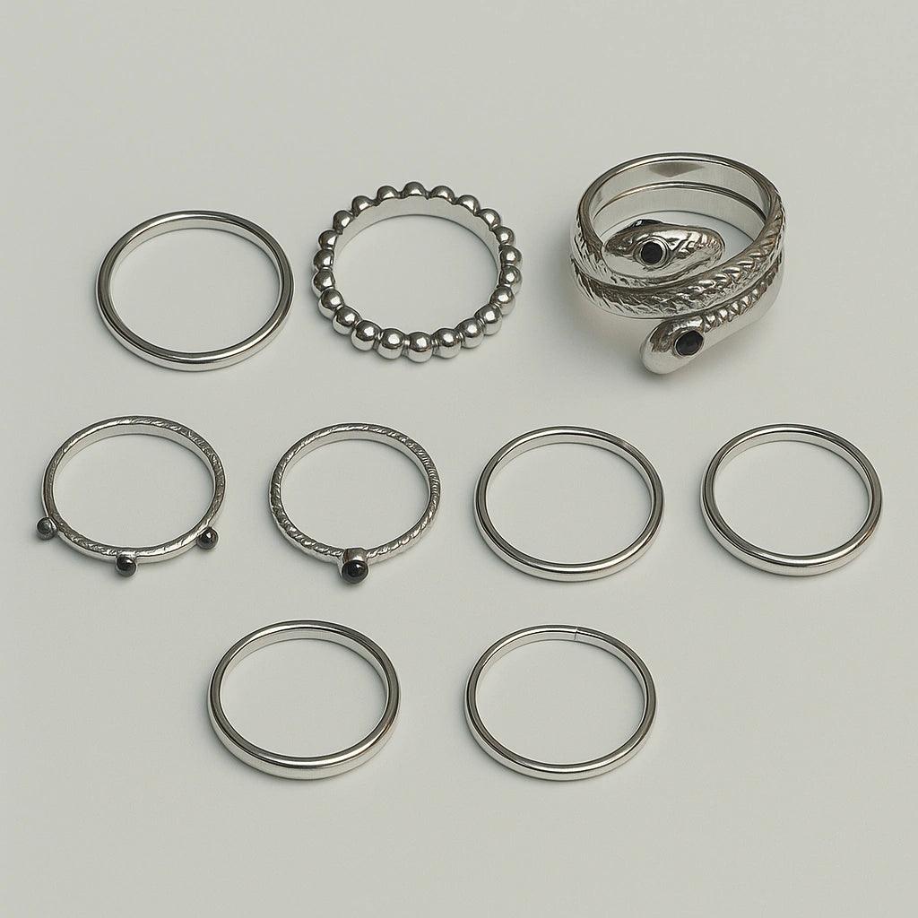 Silver Stacking Rings Set