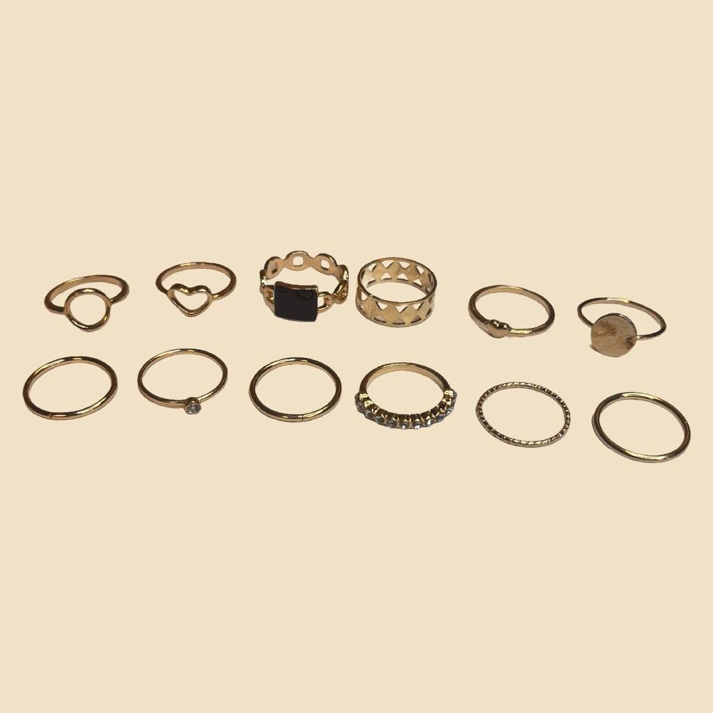 Minimal Chic Gold Ring Set